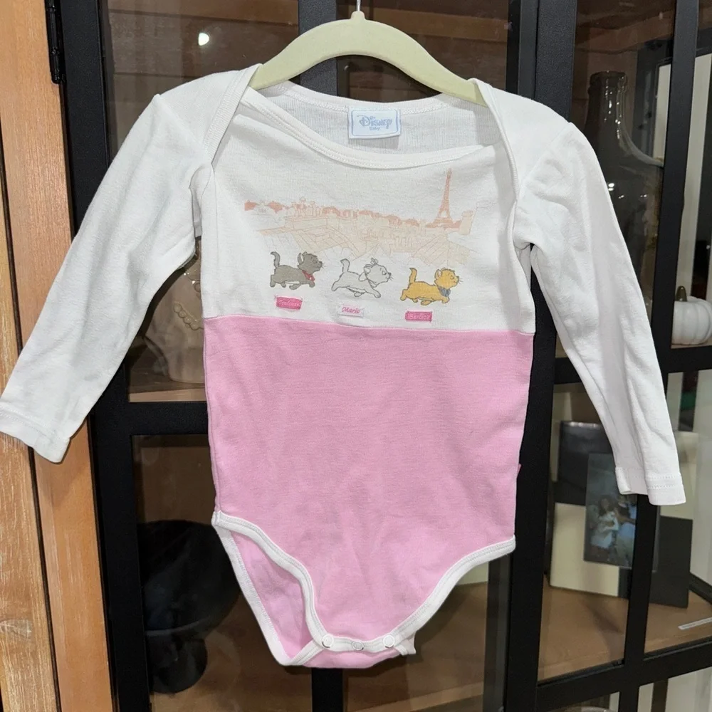 Vintage 90s Disney aristocats bodysuit onesie baby girl paris marie toulouse